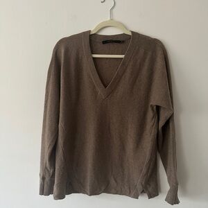 JBrand Brown V-Neck Sweater
